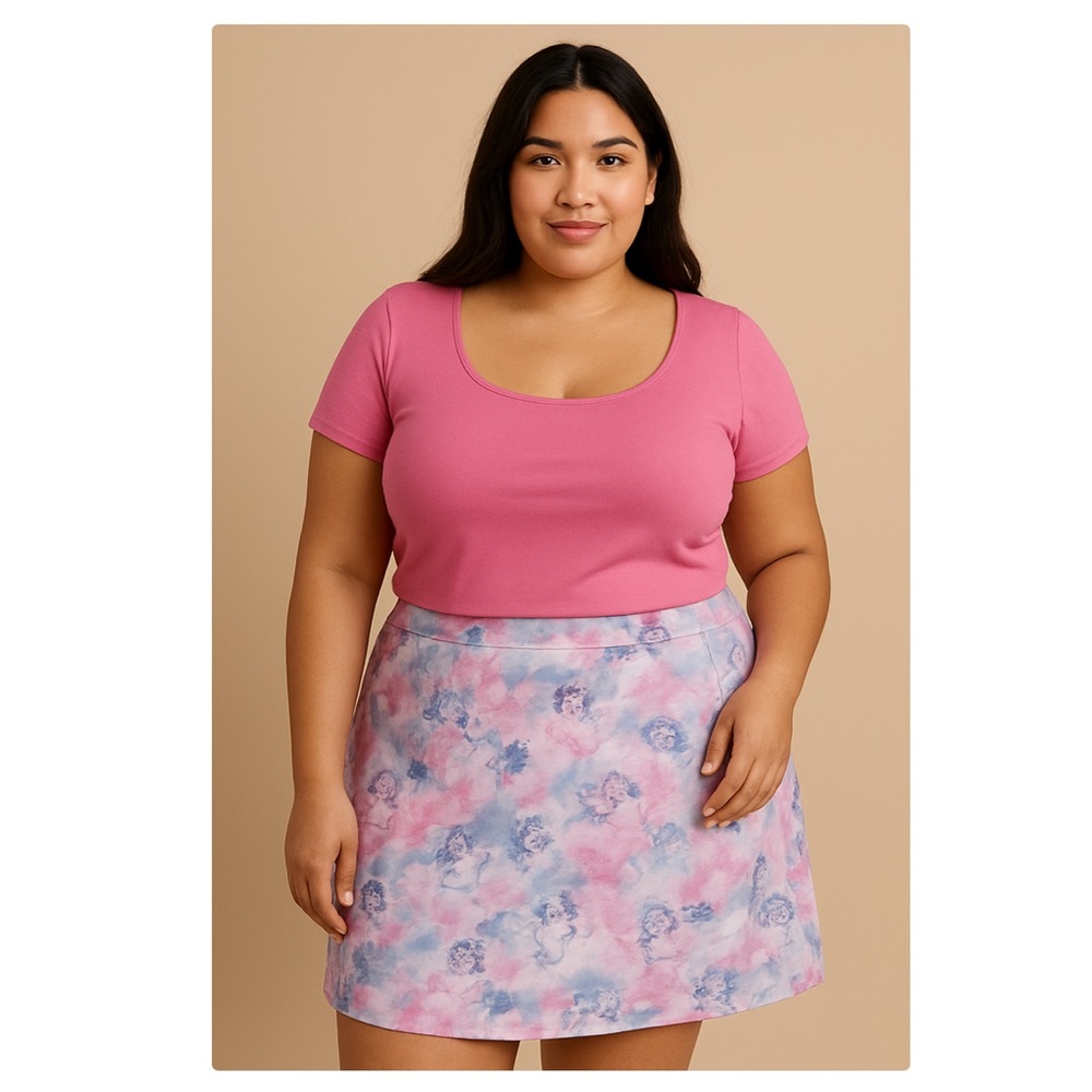 Dolls Kill Sugar Thrillz Mini Skirt Woman 3X Pastel Cherub Baddie Kawaii Fandom